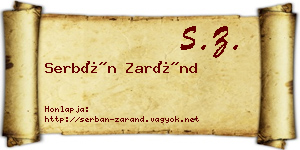 Serbán Zaránd névjegykártya
